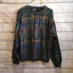 VINTAGE 1440 OVERSIZED PLAID SWEATER‎